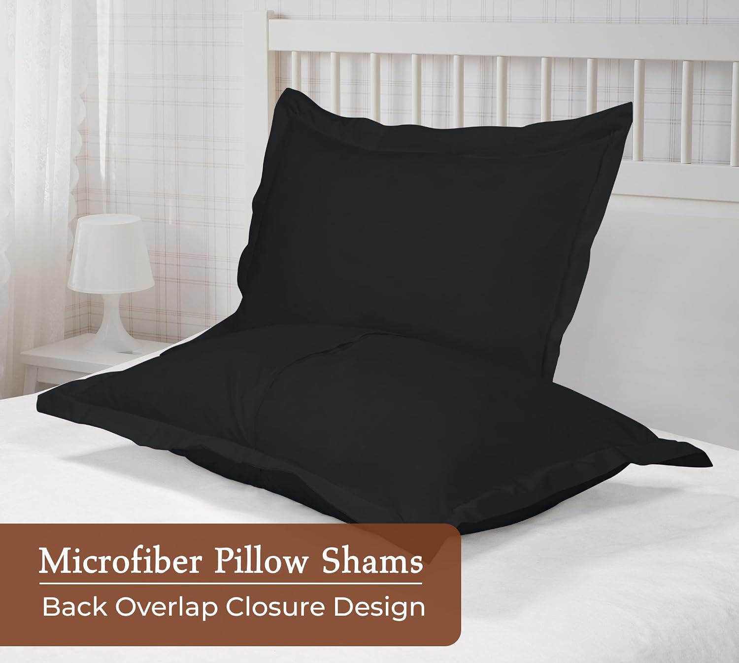 Royalelinens Royale Linens Pillow Shams 2 Pack Standard Size 20x26 Inch - Brushed Microfiber - Bed Pillow Shams, Wrinkle Resistant Super So…