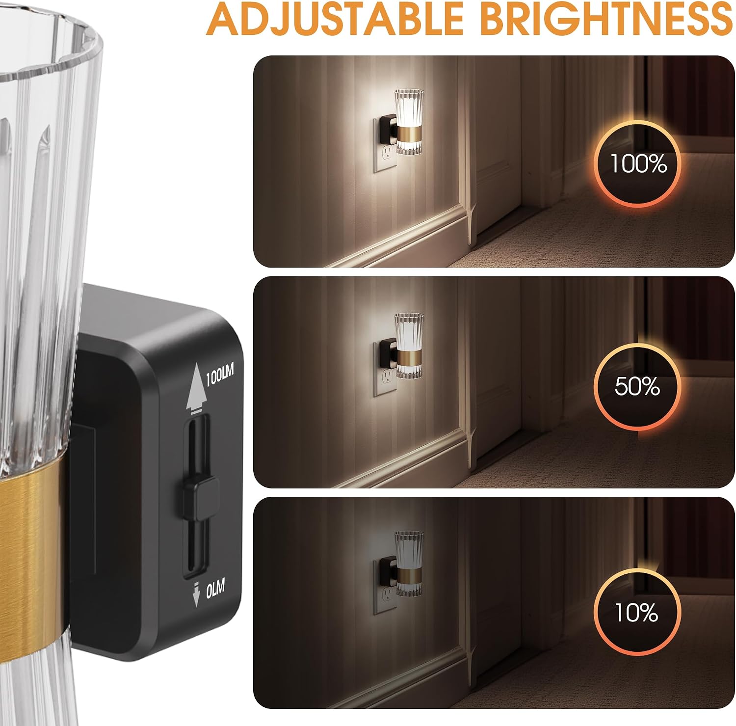 Briignite Decorative Night Lights Plug into Wall, Home Decor, Dusk to Dawn Light Sensor, Daylight White 5000K, 0-100LM Adjustable…