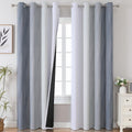 Estelartextiler Estelar Textiler Grey and Greyish White Gradient Blackout Curtains 102 Inches Long for Bedroom, Thermal Insulated Full Room…