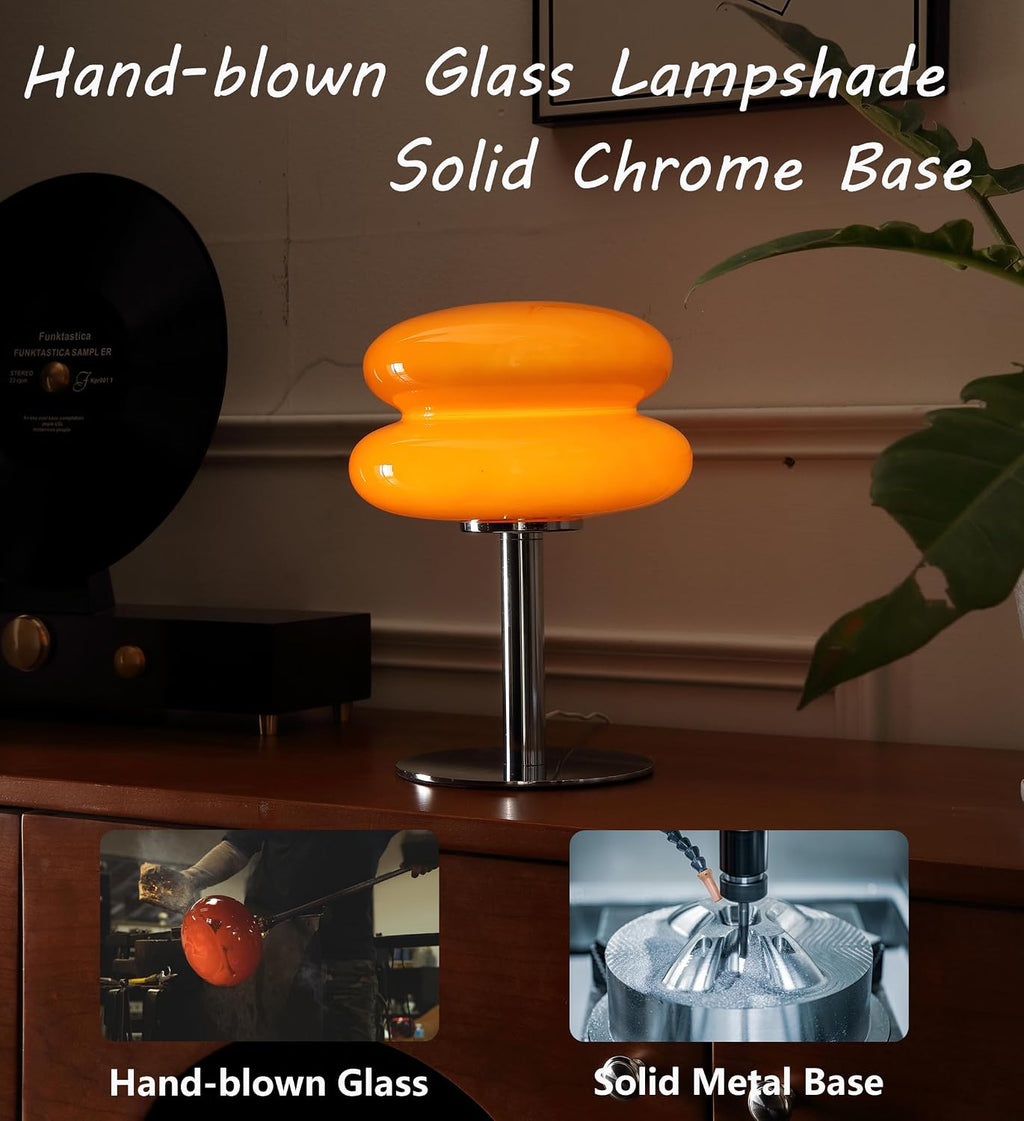 Glivpny Mushroom Lamp Table Lamp for Night Stands, Mid Century Modern Desk Lamps for Bedroom, Vintage Dimmable Bedside Small Cute Lamps…