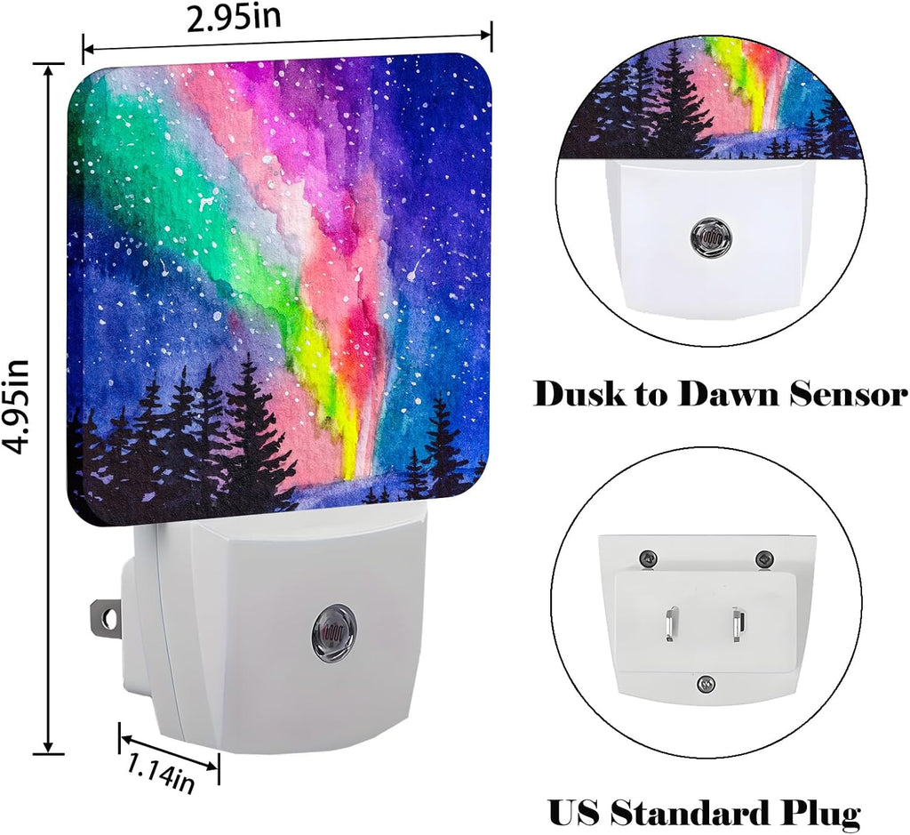 Northern Lights Night Light, Plug-in Nightlights Auto Sensor Night Lamp Dusk to Dawn Lamp Home Decor for Nursery Children Girls Boys