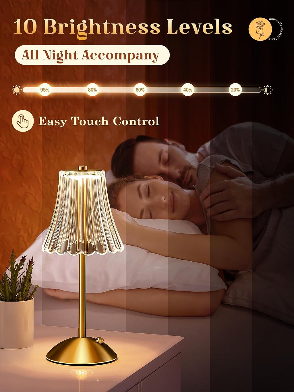 OneFire LED Table Lamp, 3200mAh Rechargeable Battery Operated, 30 Lighting Modes Bedside Light for Bedroom, Touch Control Nightstand Lamp,…