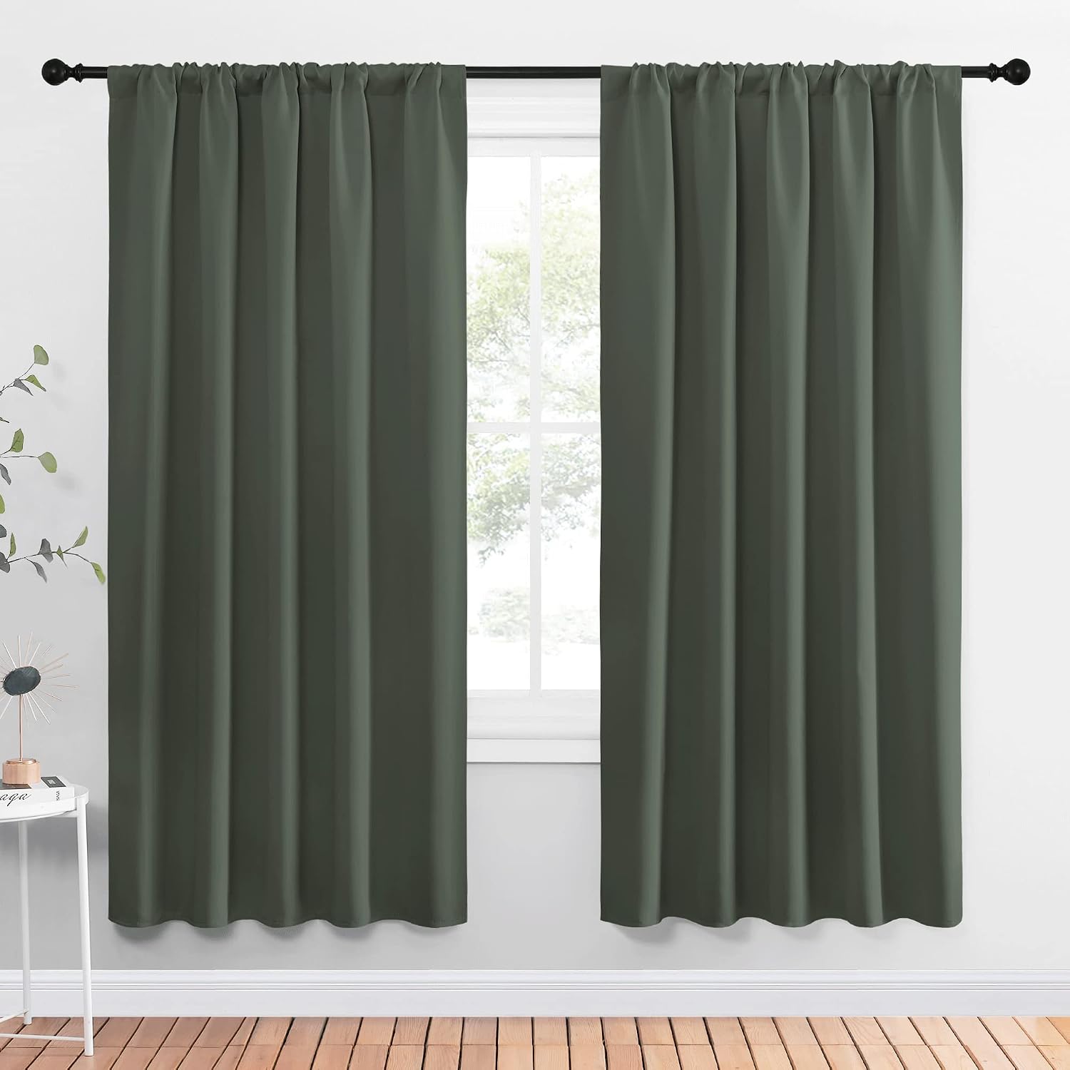 NICETOWN Bedroom Curtains Blackout Draperies - All Season Thermal Insulated Solid Rod Pocket Top Blackout Curtains/Drapes for Kid's Room…