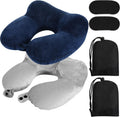 Sintuff 2 Pack Inflatable Travel Pillow for Airplanes Inflatable Neck Flight Pillows with Compact Bag and Blindfold for Traveling…