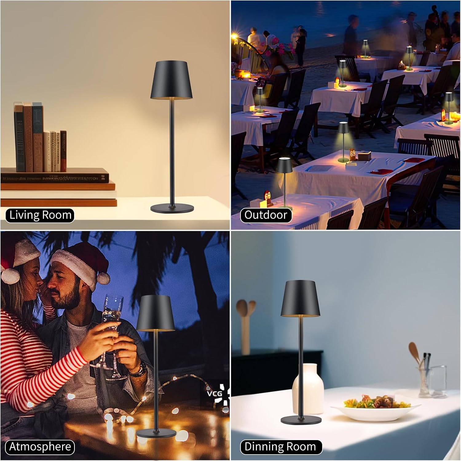 BGFHome Cordless Table Lamp LED Desk Lamp,5000mAh Rechargeable Touch Night Light Lamp, Wireless Minimalist Design for…