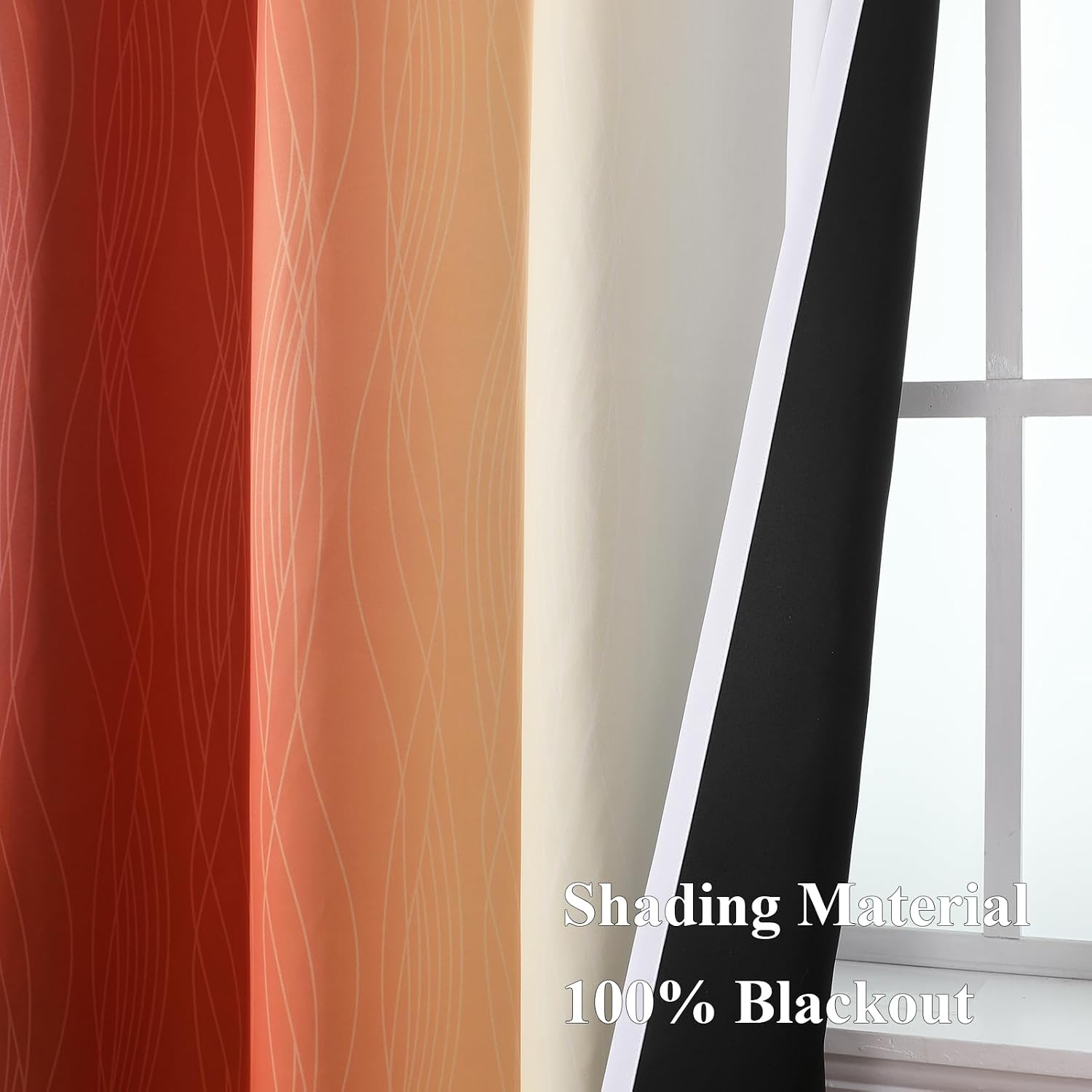 Estelartextiler Estelar Textiler Burnt Orange and Greyish White Ombre Blackout Curtains for Bedroom 102 Inch Long, Thermal Insulated Gromme…