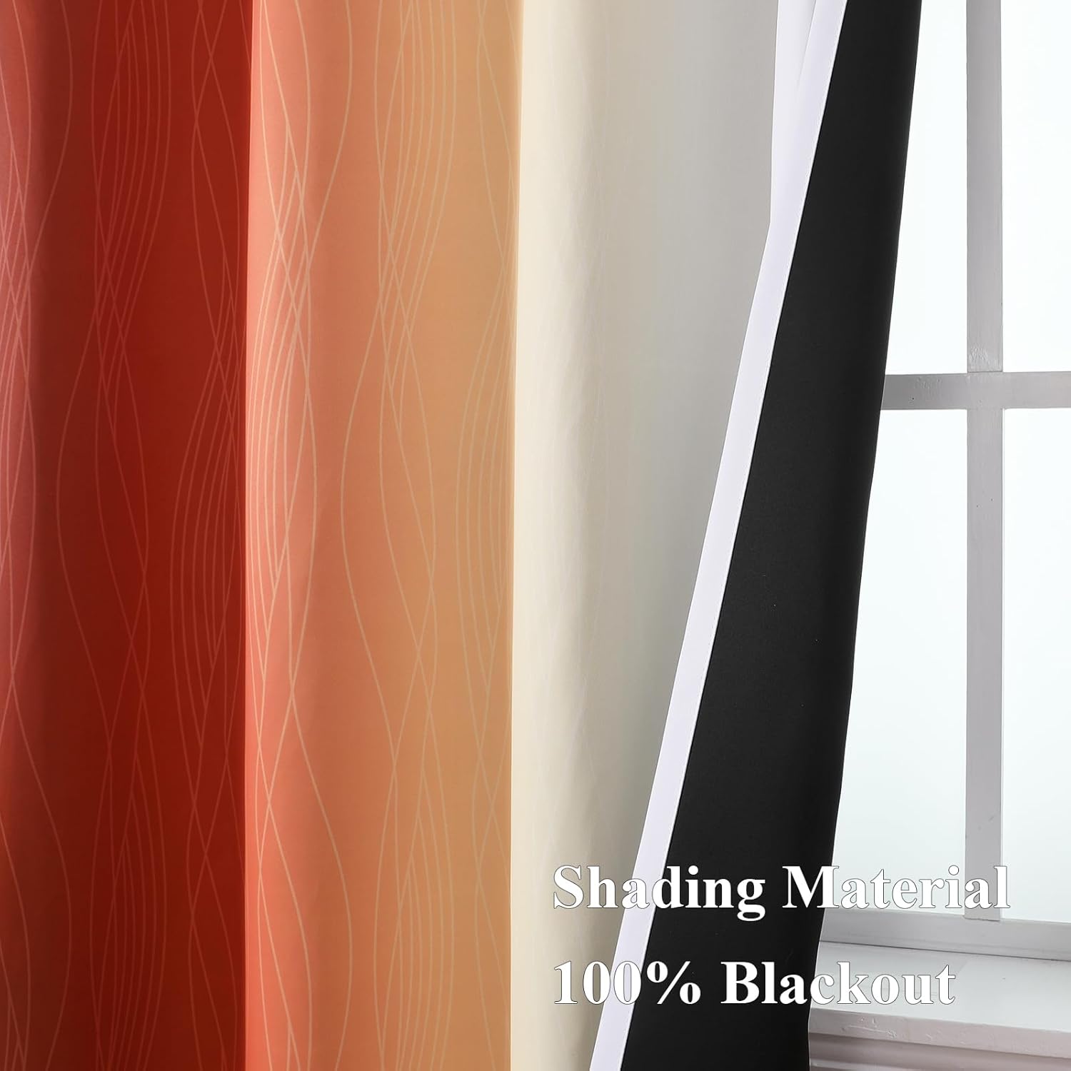Estelartextiler Estelar Textiler Burnt Orange & Greyish White Ombre Blackout Curtains 96 Inch Length 2 Panels, Light Blocking Thermal Insul…