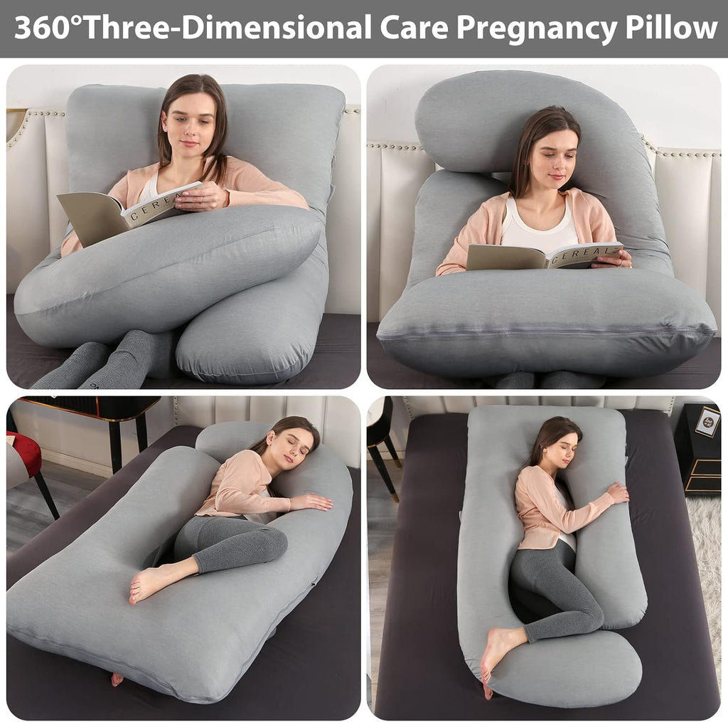 Elover Cooling Pregnancy Pillows for Sleeping, U Shaped Full Body Pillow with Removable Cover, Pregnant Women Must Haves, Maternity Essential,…