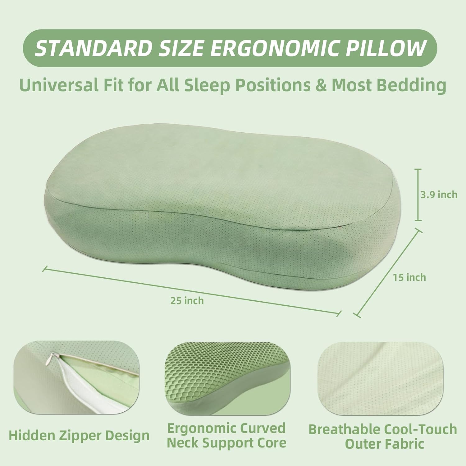 YUNZMENG Cooling Pillow for Side & Back Sleepers, Adjustable Height Memory Foam Pillow with TPE Cooling Gel, Ergonomic Support for N…