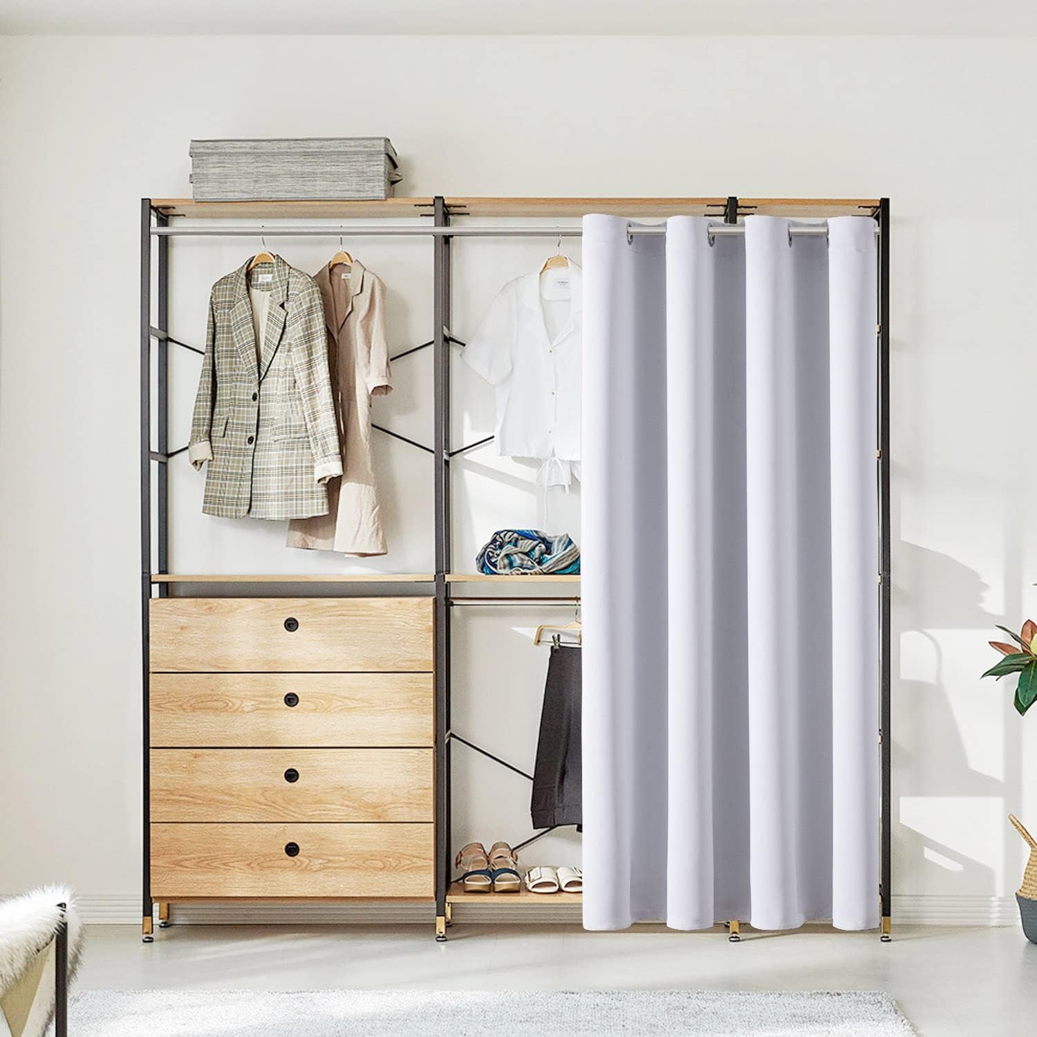 ChrisDowa Blackout Door Curtains for Doorway Privacy, Grommet Closet Curtain for bedroom closet door, Thermal Insulated Temporary Door Cove…