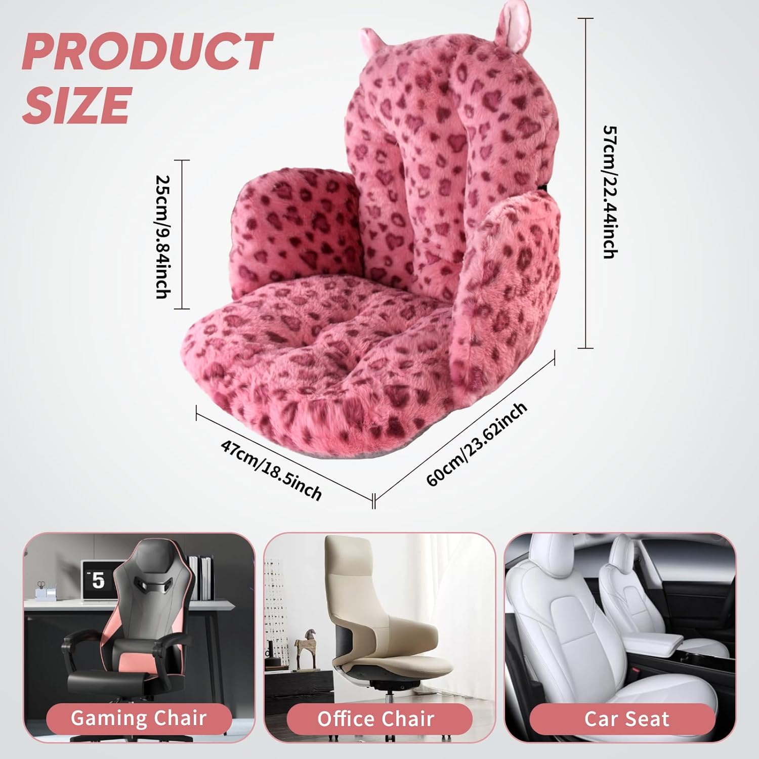 DOBUONO Comfy Office Chair Cushion: 17.5" L x 17.5" W x 18" H Cute Seat Cushion Kawaii Cushion for Gaming Chair with Backrest Non-Slip…