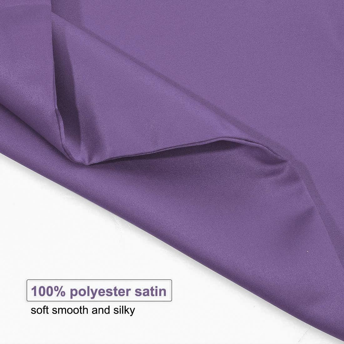 uxcell King Satin Pillowcase with Zipper, Super Soft and Luxury, Silky Pillow Cases Covers Set of 2, 21"x37", Purple