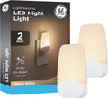 GE LED Night Lights Plug Into Wall, Dusk to Dawn Sensor, Ambient Lighting, Dorm Room Essentials, Nightlight for Bedroom, Bathroom Decor…