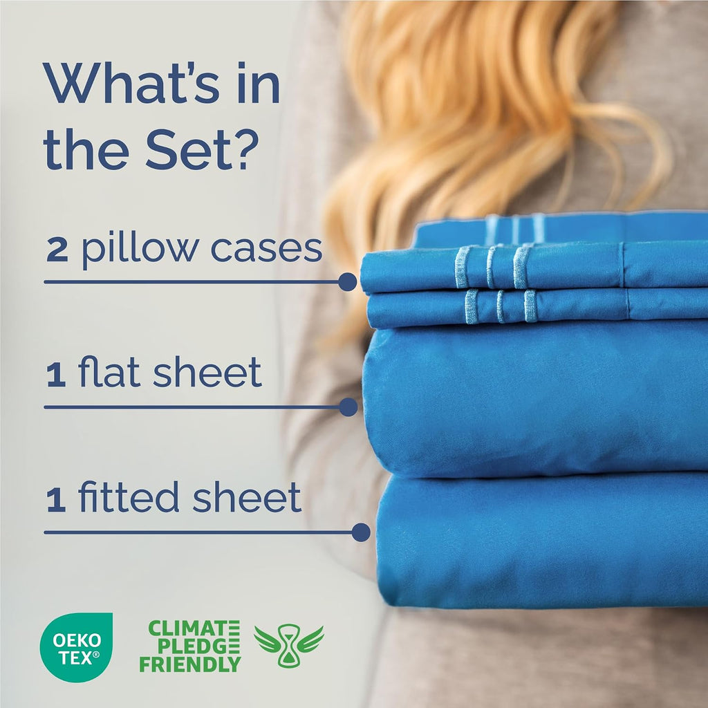 Full Size 4 Piece Sheet Set - Comfy Breathable & Cooling Sheets - Hotel Luxury Bed Sheets for Women and Men - Deep Pockets, Easy-Fit…