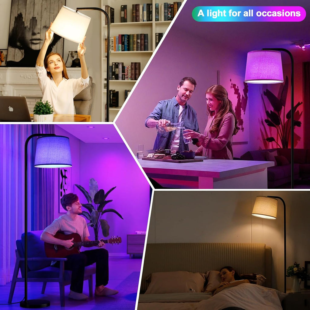 Ambimall RGB Floor Lamp - Remote Control, 8 Colors and 3000K-6500K Color Temperature, Fully Dimmable, Standing Lamp for Living Room with…