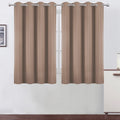 Lemomo Cappuccino Blackout Curtains/52 x 45 Inch Length Set of 2 Panels Grommet Short Bedroom Curtains 45 Inch silver