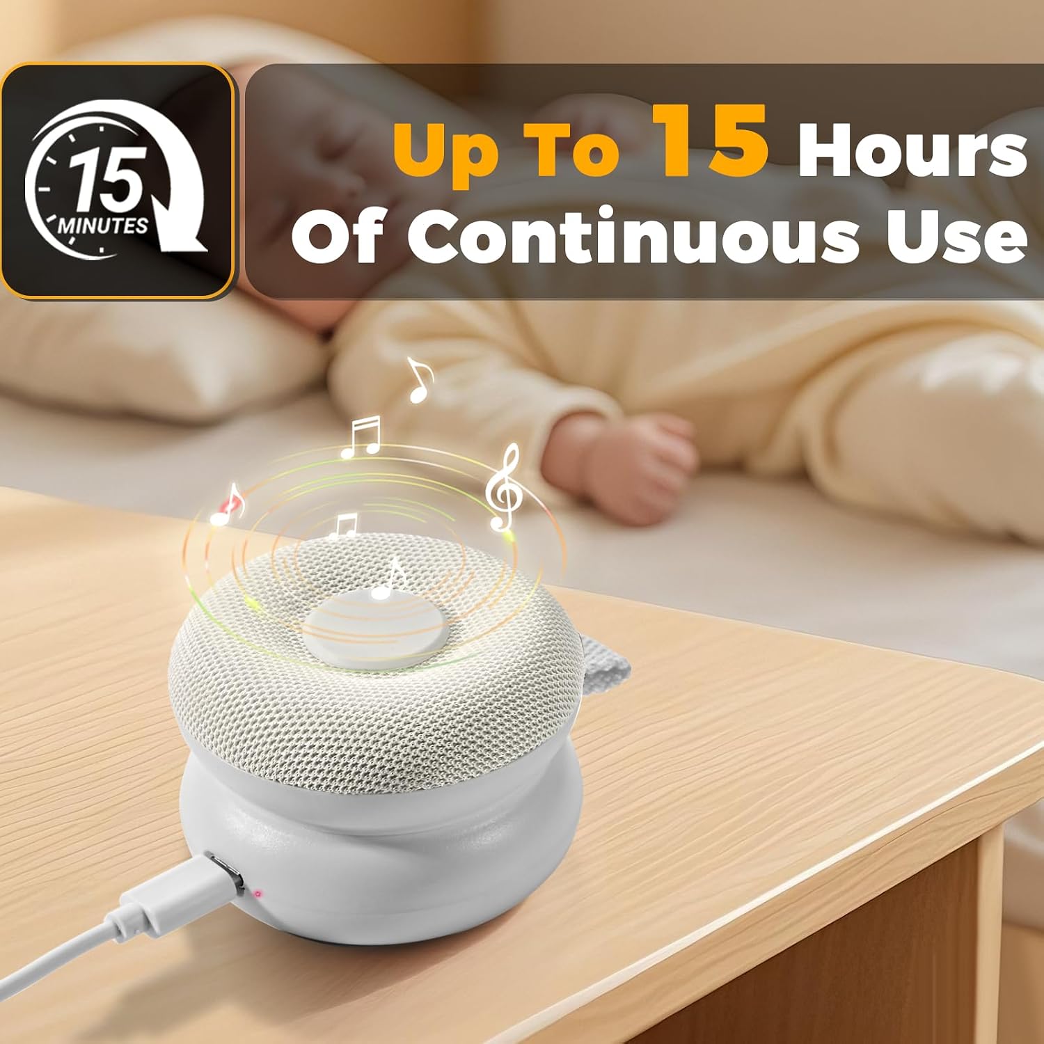 Portable Sound Machine - White Noise Sound Machine for Baby, Travel Donut Sound Machine for Sleep, 15 Soothing Sounds & 7 Colors Night…