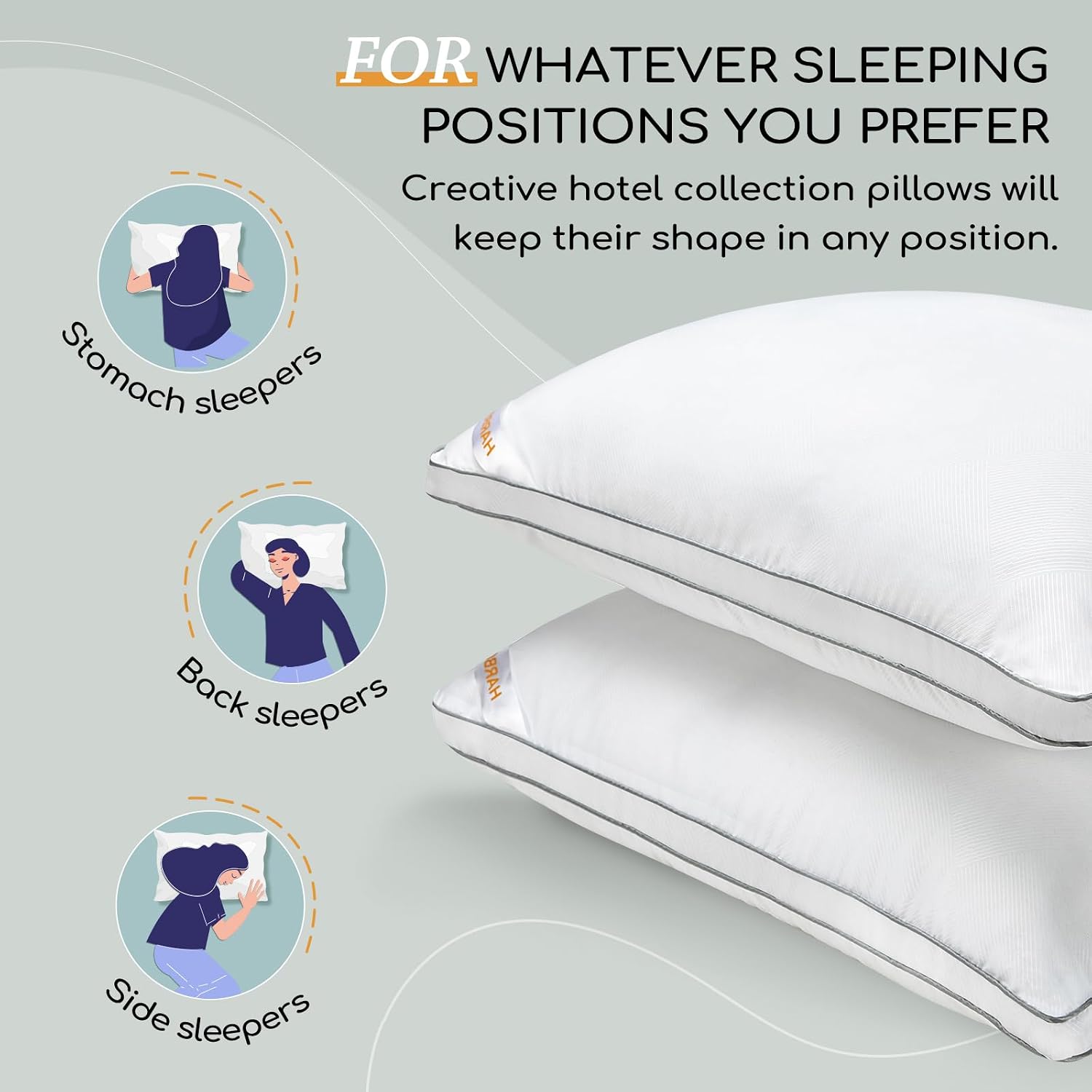 Harborest King Size Down Alternative Pillows Set of 2-20 x 36 Bed Pillows for Sleeping, Hotel Collection Pillows Good for Side and Back Sle…
