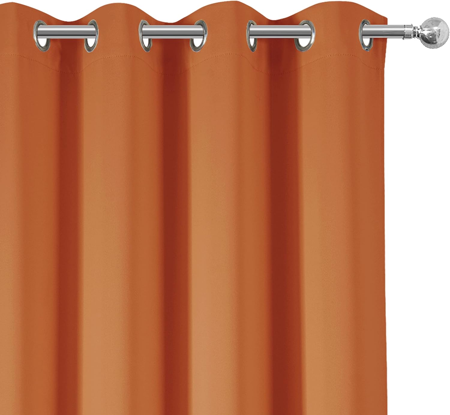 Lemomo Blackout Curtains 66 x 84 inch/Orange Curtains Set of 2 Panels/Thermal Insulated Room Darkening Bedroom Curtains 84 inch silver