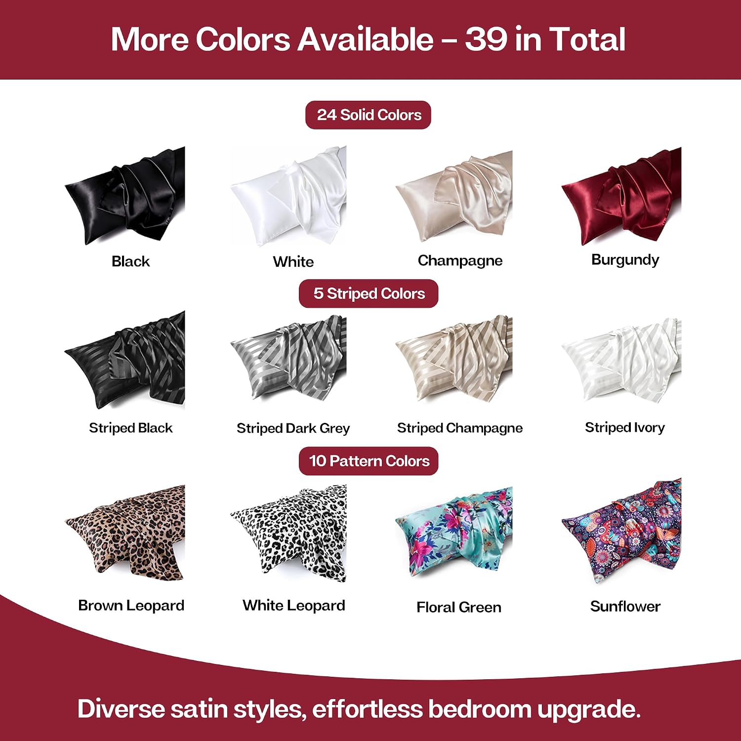 MR&HM Satin Body Pillow Cover, Soft and Breathable Body Pillow Case with Envelope Closure, Cooling and Silky Long Pillowcase for Hair and…