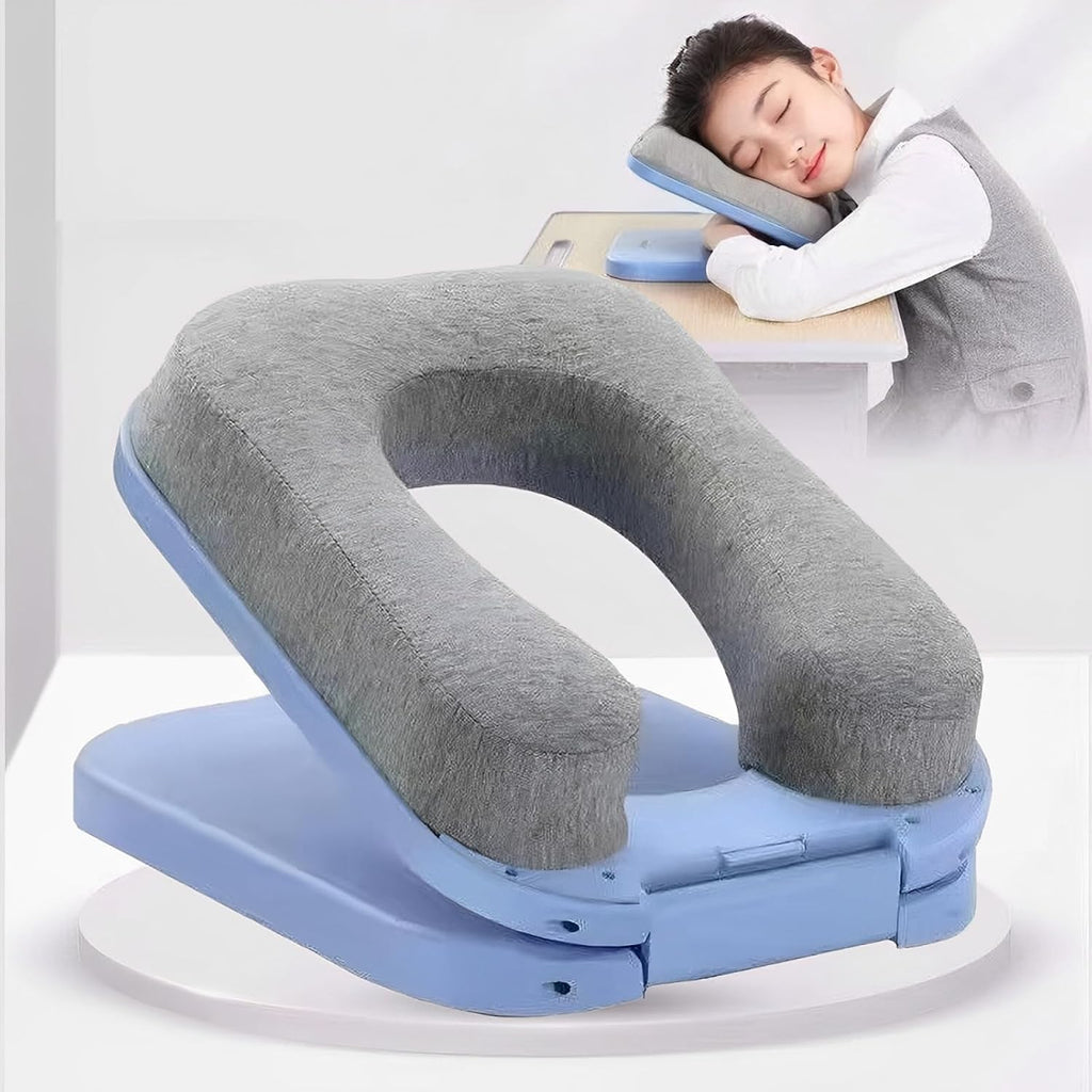 Foldable Portable Desk Pillow for Napping, Adjustable Office and School Face Down Pillow for Sleeping, Memory Cotton Travel Head Support…
