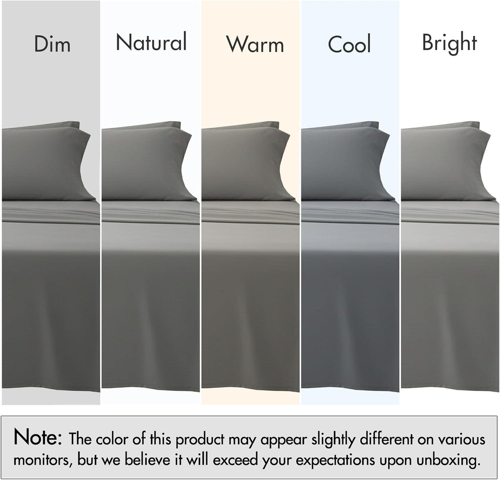 Ruvanti 100% Cotton Percale Sheets California King Size – Crisp Cooling Bed Sheets for Hot Sleepers, Deep Pocket 14”, Soft Breathable & Dur…
