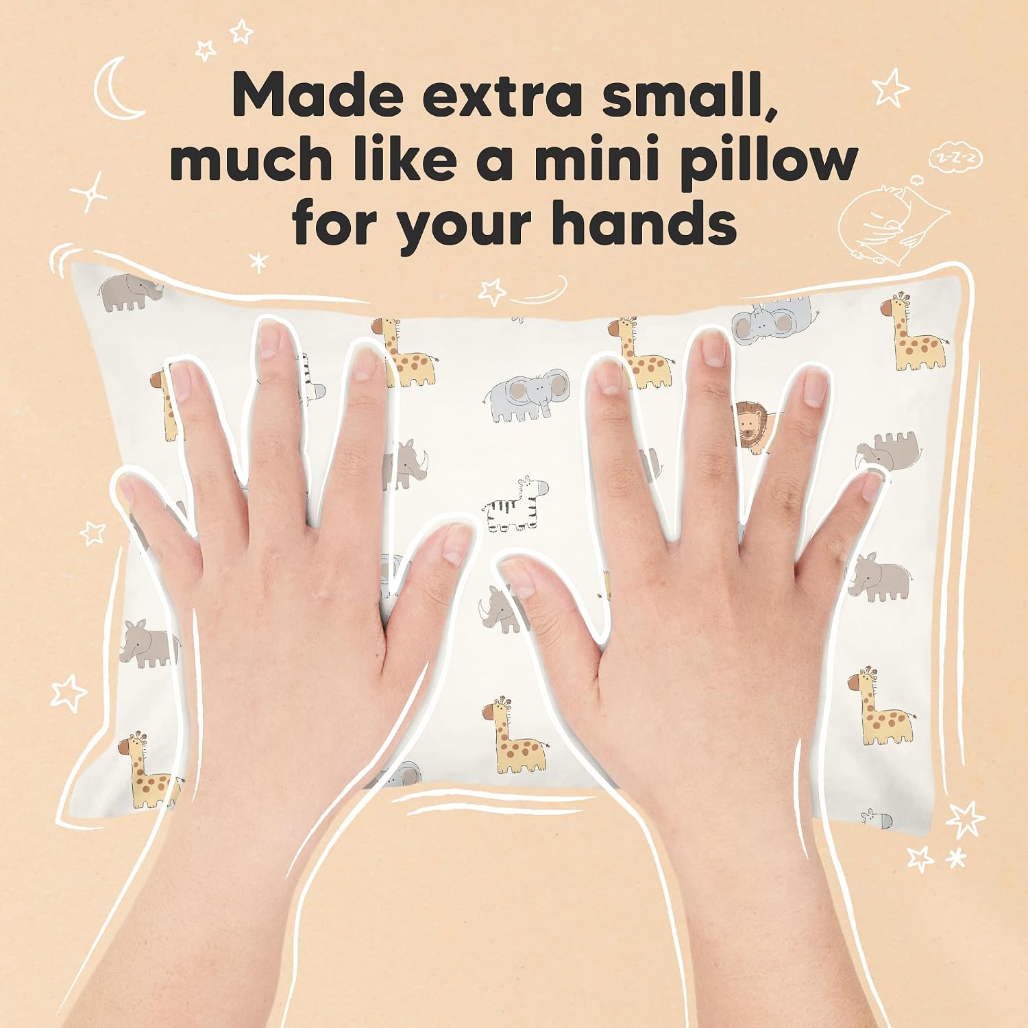 Mini Toddler Pillow with Pillowcase - 9x13 My Little Dreamy Travel Kids Pillow for Sleeping, Toddler Bed, Small, Tiny, Organic Cotton…