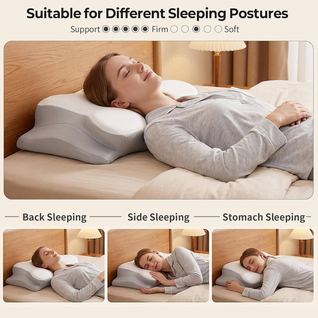 Ylekto Cervical Neck Pillow for - Contour Memory Foam Pillows for Sleeping, Ergonomic Pillow Side Sleeper Pillow for Neck Support, Orthoped…