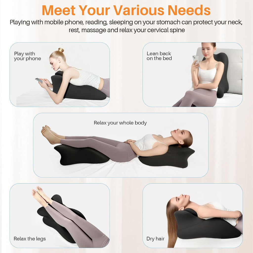 eleELEOPTION ele ELEOPTION Memory Foam Ergonomic Wedge Pillow Prone Reading Pillow for Bed Sofa Stomach Back and Neck Support Sitting Up wi…