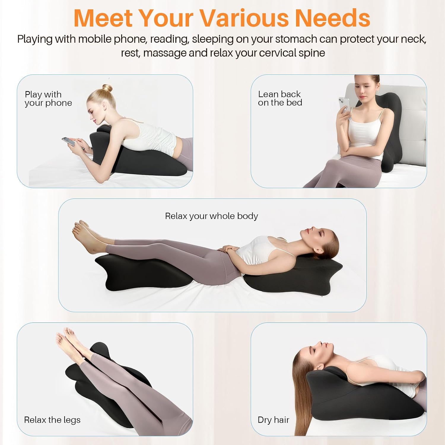 eleELEOPTION ele ELEOPTION Memory Foam Ergonomic Wedge Pillow Prone Reading Pillow for Bed Sofa Stomach Back and Neck Support Sitting Up wi…