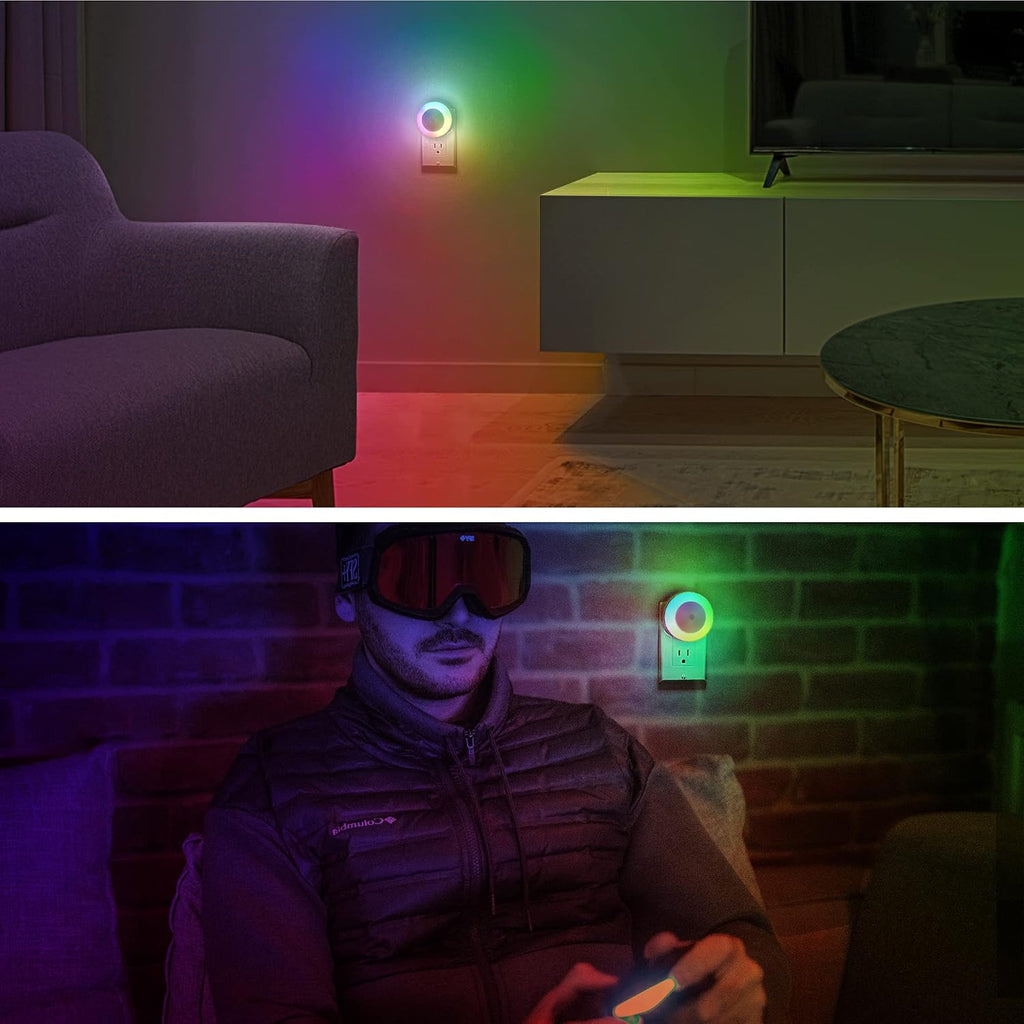 Briignite Night Light for Kids, Dynamic RGB Night Lights Color Changing, Nightlight with Light Sensors, Kids NightLights for Bedroom…