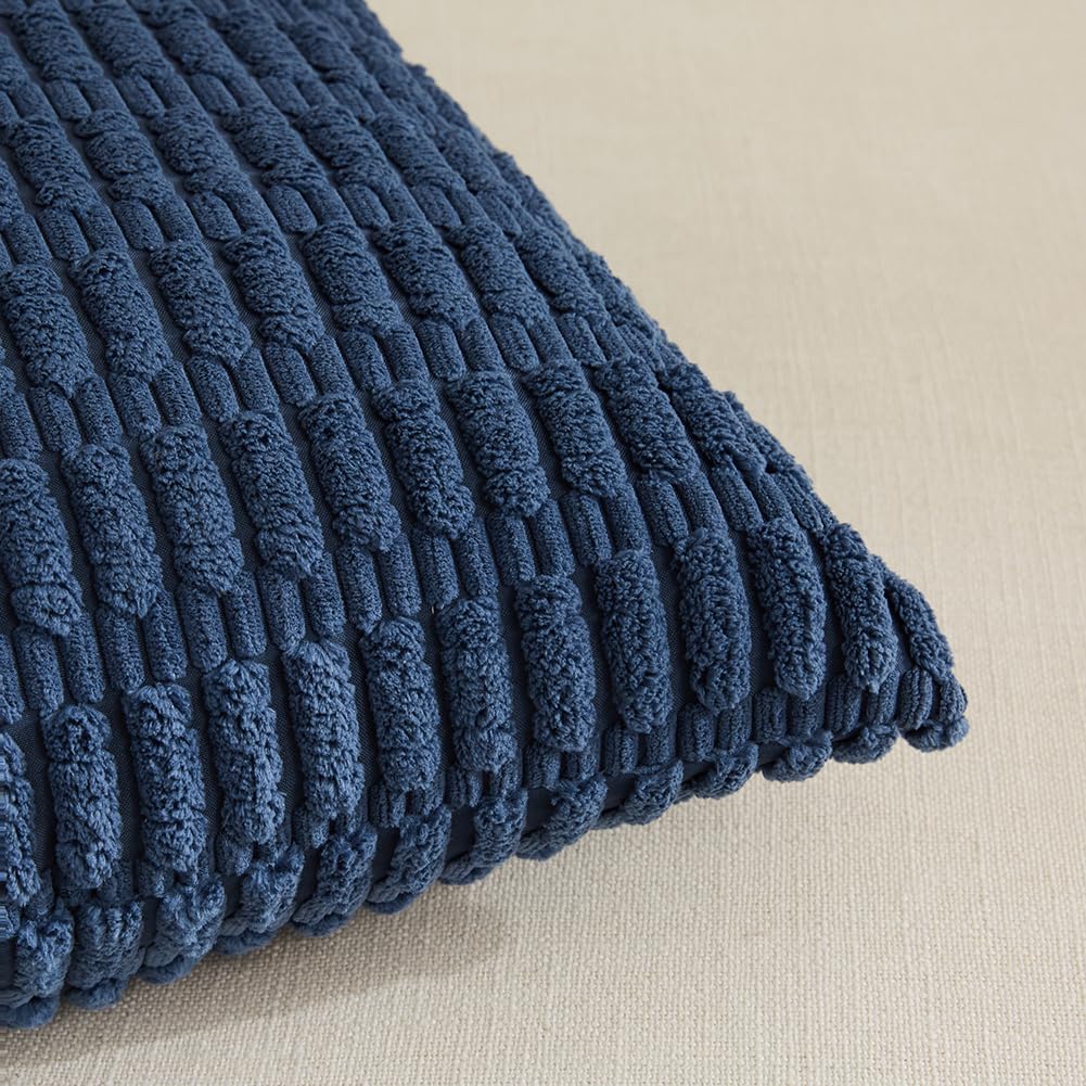 Fancy Homi Decorative Throw Pillow Covers for Bed Couch Bedroom Bench, Soft Corduroy Solid Pillow Case, Rustic Farmhouse Boho Room…