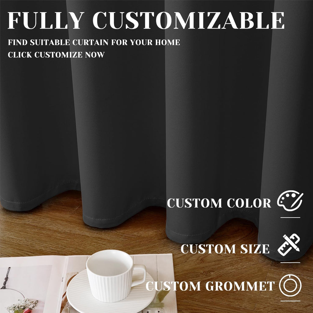 ChrisDowa Custom Blackout Door Curtain for Bedroom and Living Room. Thermal Insulated Room Darkening Curtain 1 Panel (Custom Size and Color…