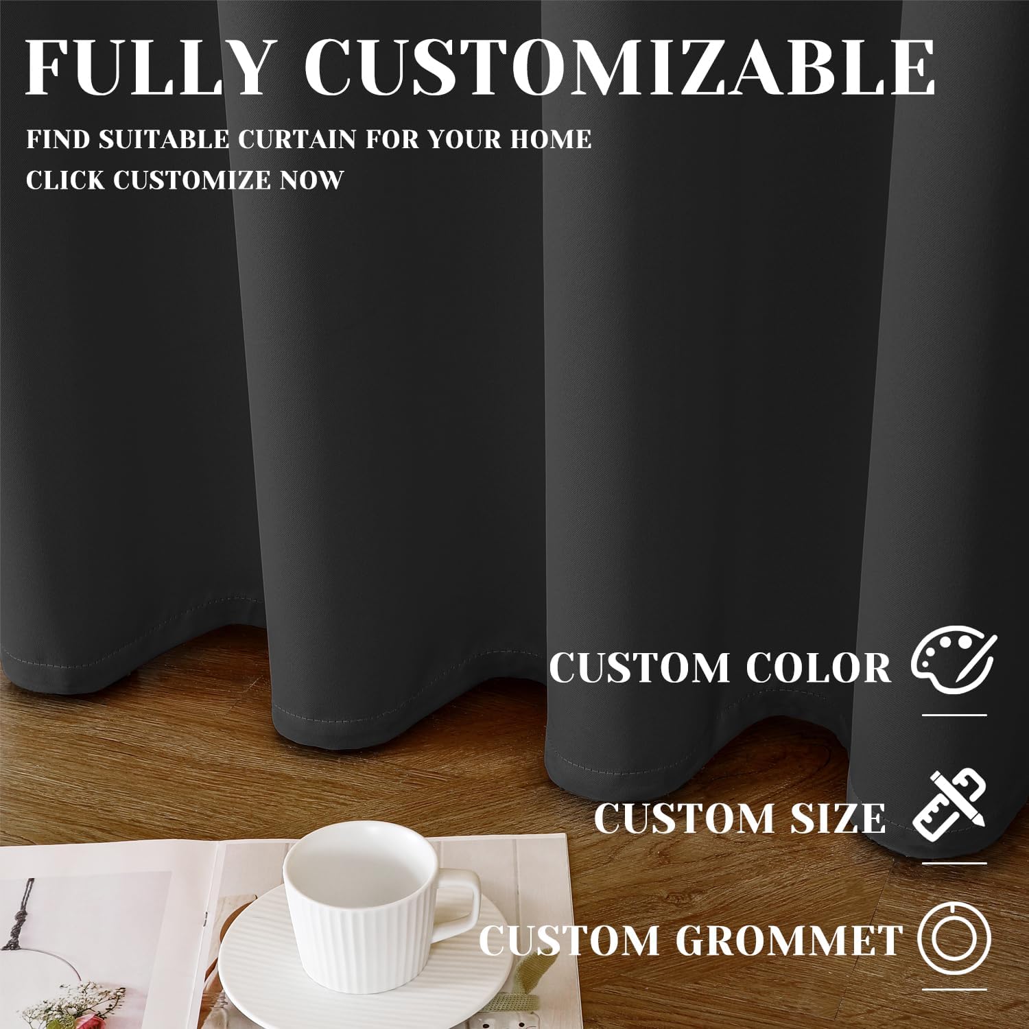 ChrisDowa Custom Blackout Door Curtain for Bedroom and Living Room. Thermal Insulated Room Darkening Curtain 1 Panel (Custom Size and Color…