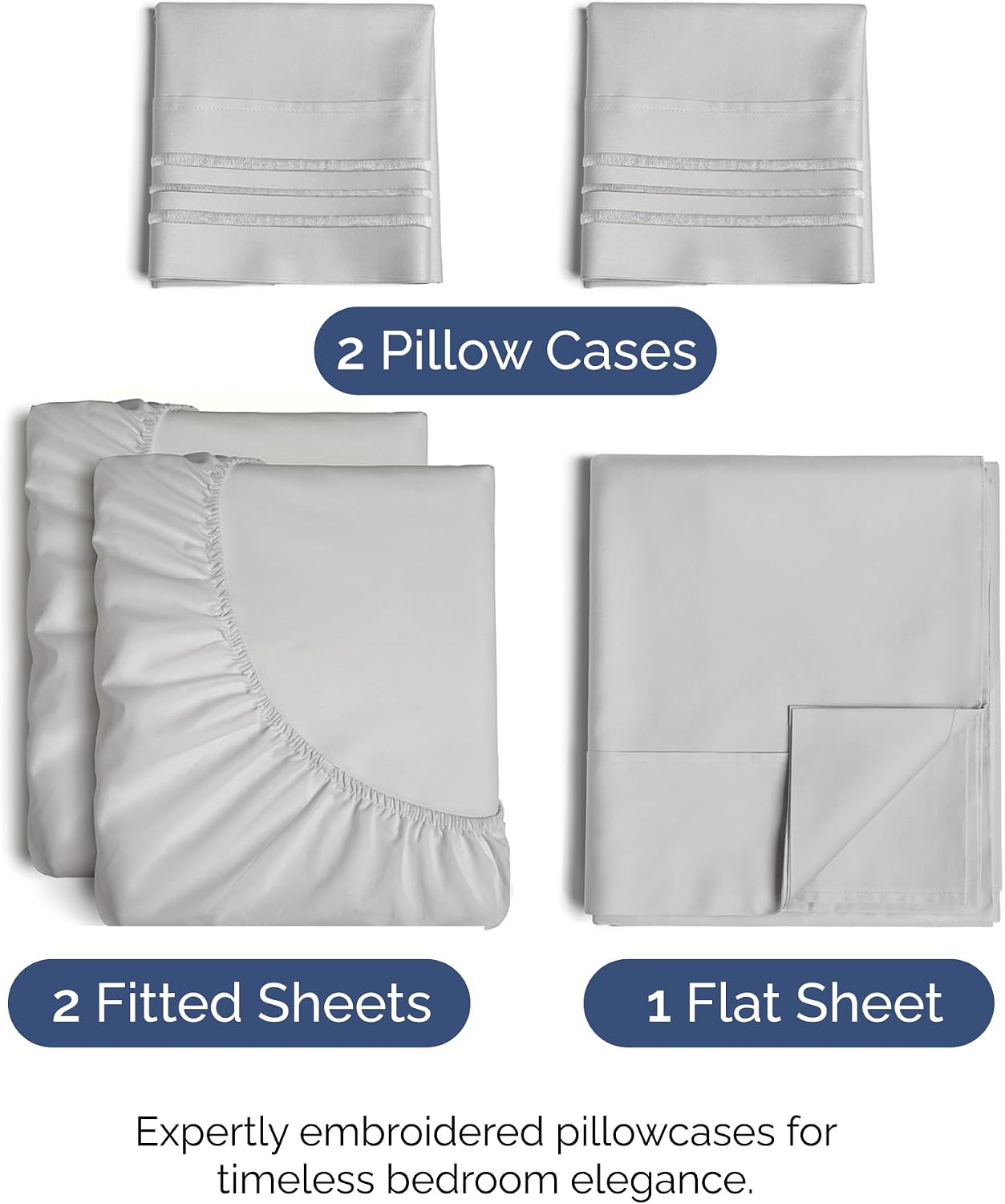 Split King Size 5 Piece Sheet Set - Comfy Breathable & Cooling Sheets - Hotel Luxury Bed Sheets for Women & Men - Deep Pockets, Easy-Fit…