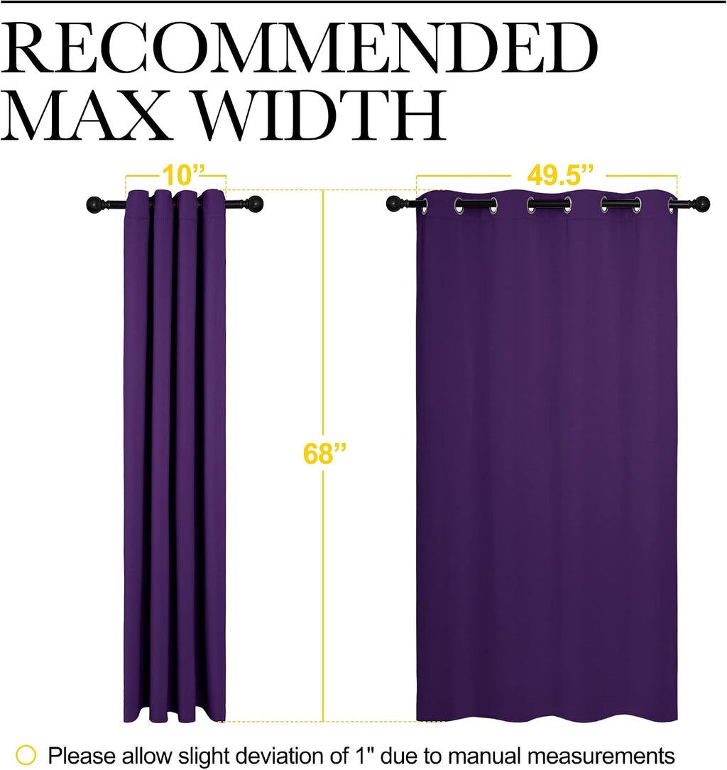 NICETOWN Thermal Insulated Blackout Draperies Curtains, Triple Weave Home Decoration Solid Ring Top Blackout Drape Panels for Bedroom…