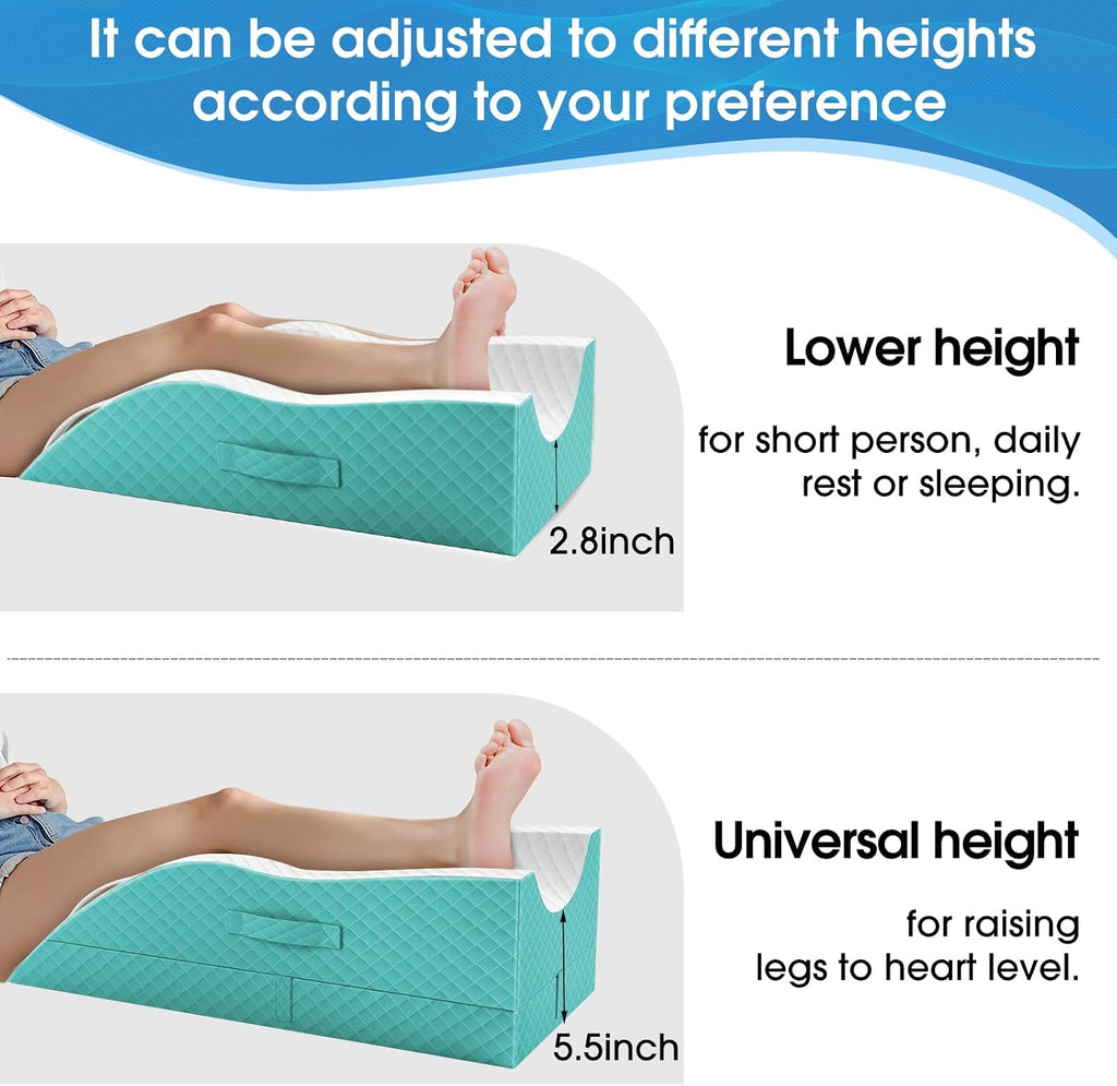 TranquilRelax TranquilRelax Elevation Pillows for Leg After Surgery, Memory Foam Adjustable Wedge Pillow for Injury or Rest, Ankle P…