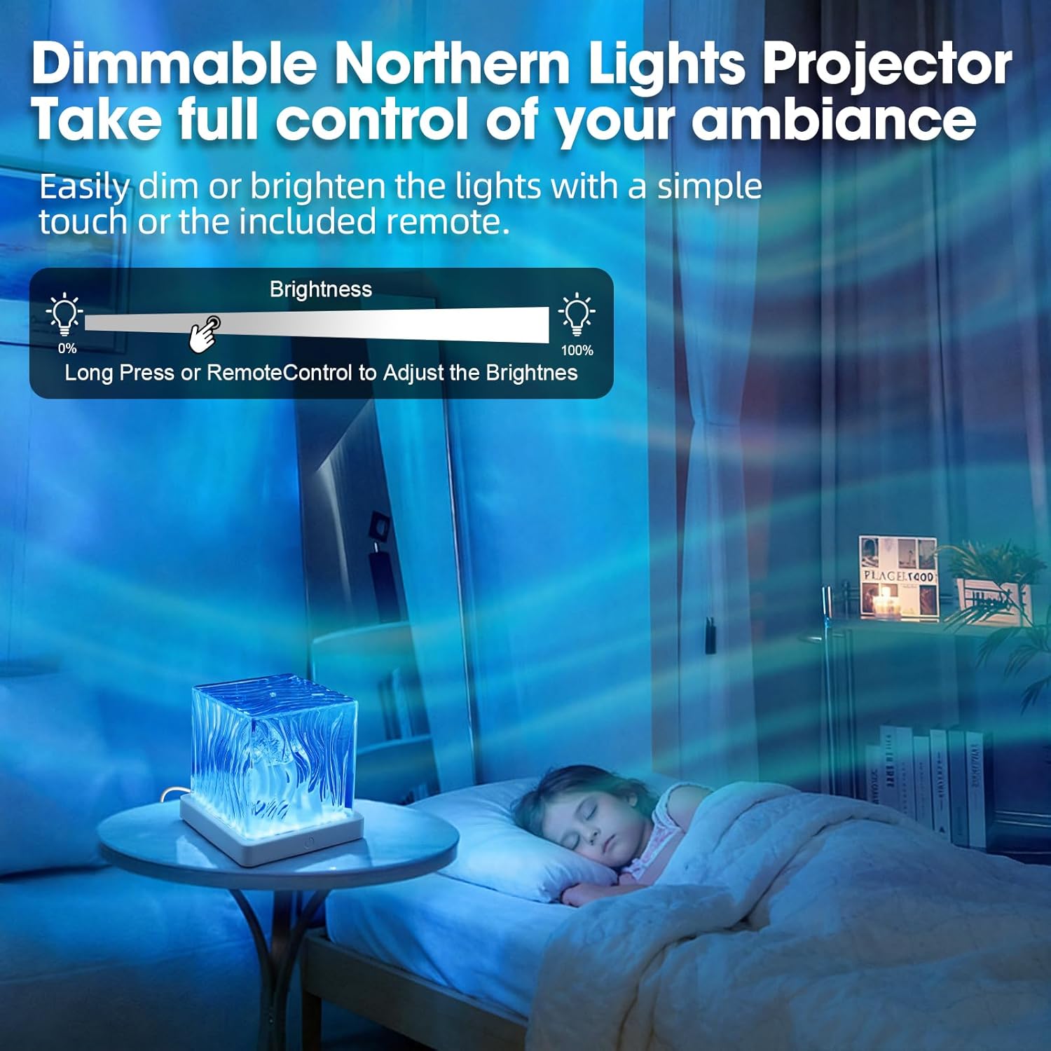 Northern Lights Projector, 16 Colors Aurora Cube Shower Lamp Projector with Remote and 3D Ocean Water Ripple Lamp for Bedroom, Galaxy…