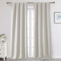 WelvetBLK Natural Curtains for Bedroom Living Room 96 Inches Long 2 Panels Set, Soft Solid Light Filtering Thermal Insulated Window Treatme…
