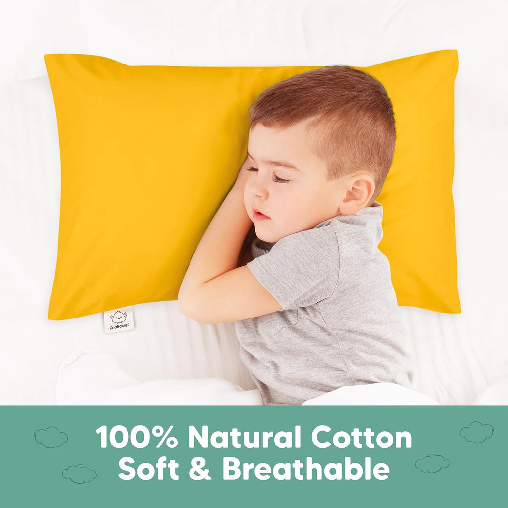 KeaBabies Toddler Pillowcase 13x18 – 2-Pack Organic Cotton Toddler Pillowcase for Kids, Boys, Girls, Soft & Durable Cotton Cover for Miniat…