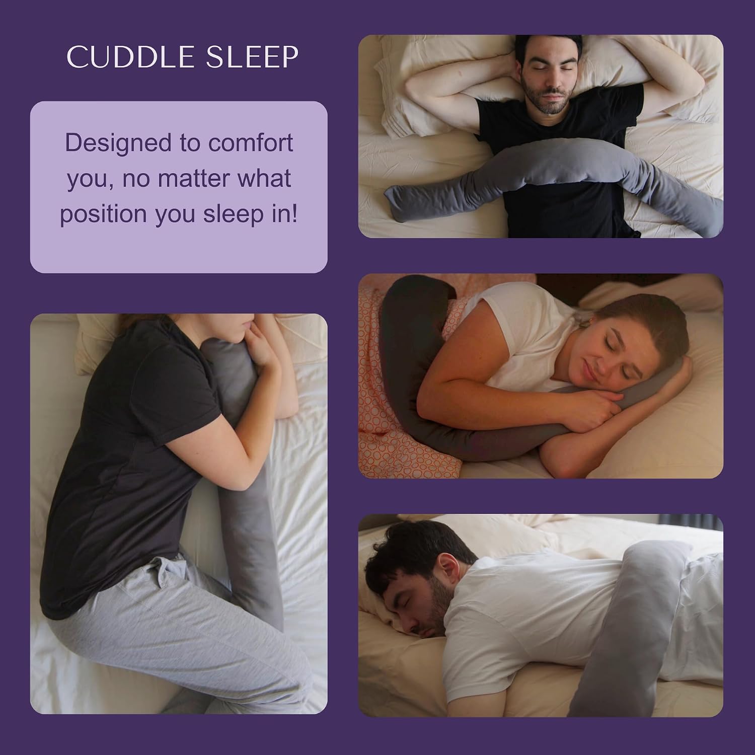 Good Karma Mart Cuddle Sleep Weighted Pillow - Sensory Pillow - Cuddles You to Sleep - Cool Touch Sleeve - Travel Friendly - 52inches - Wei…
