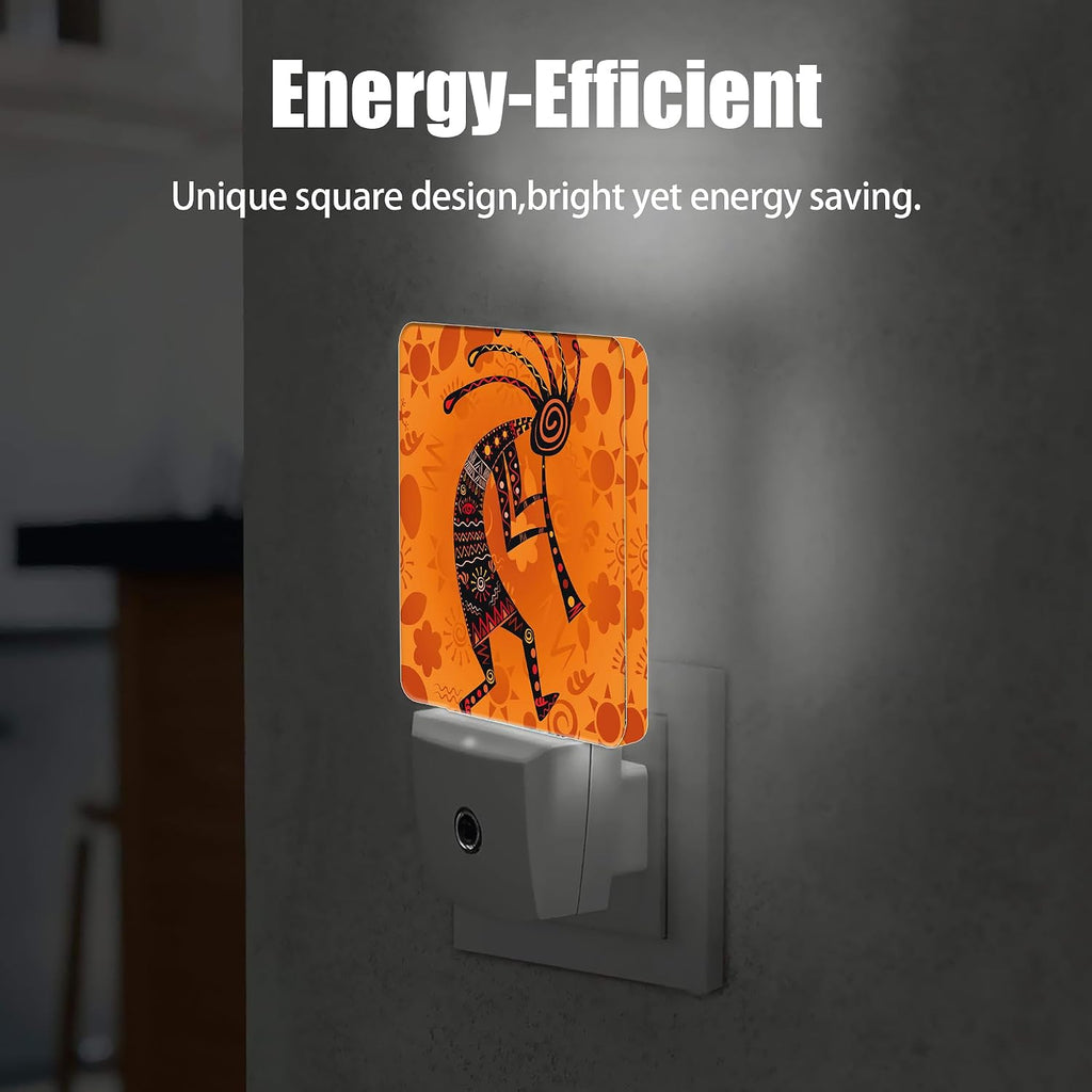 Ethnic African Deity Night Light, Kokopelli Plug into Wall with Dusk to Dawn Light Sensors, Warm Nightlights for Bedroom…