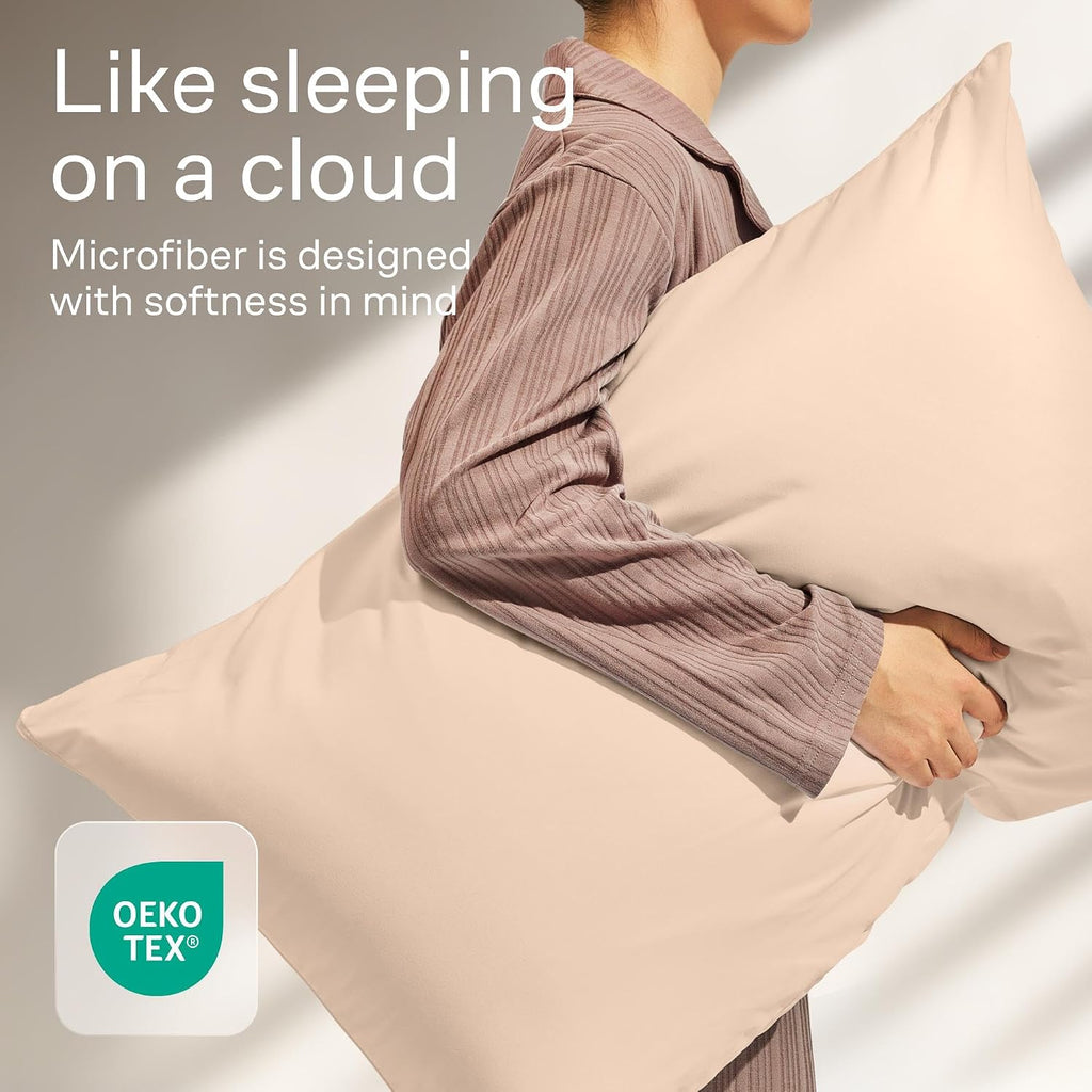 Ultra Soft Pillow Protectors with Zipper King Size - Set of 4 Breathable Pillow Covers - 100% Protection Against Stains, Dust & Dirt…