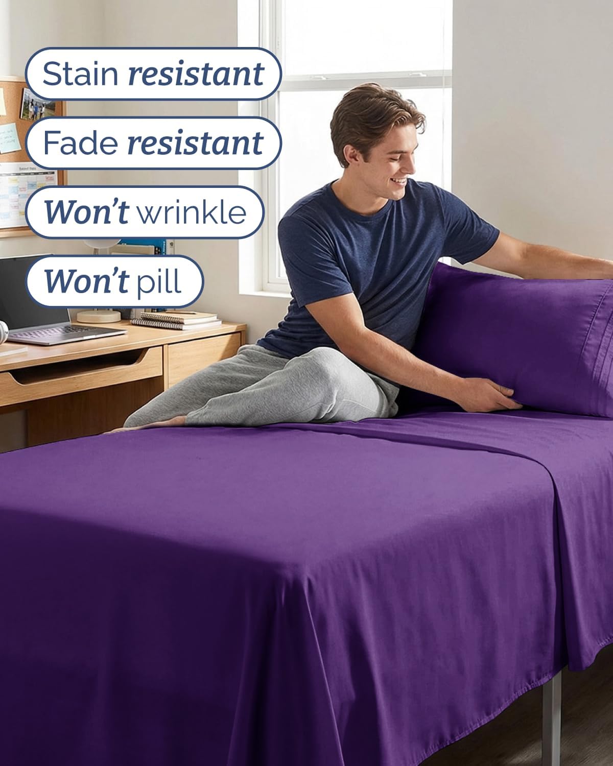 Twin XL 4 Piece Sheet Set - Comfy, Breathable & Cooling - Hotel Luxury Bedding for Women, Men, Kids, Teens & Children - 1 Flat & 1 Fitted…