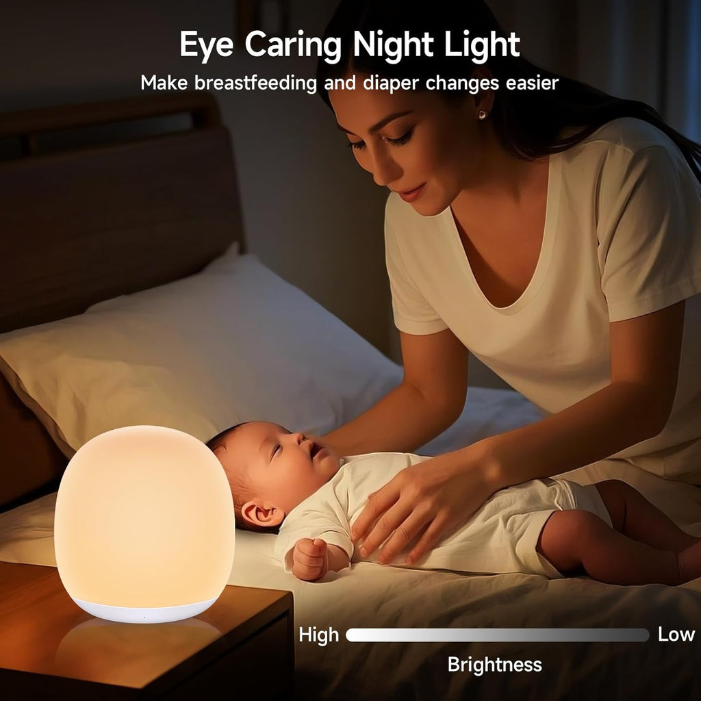 Tyute Baby Night Light, Nursery Night Lamp with 8 RGB Colors Changing, Soft BPA Free Silicone Touch Night Light for Kids Room Breastfeeding…