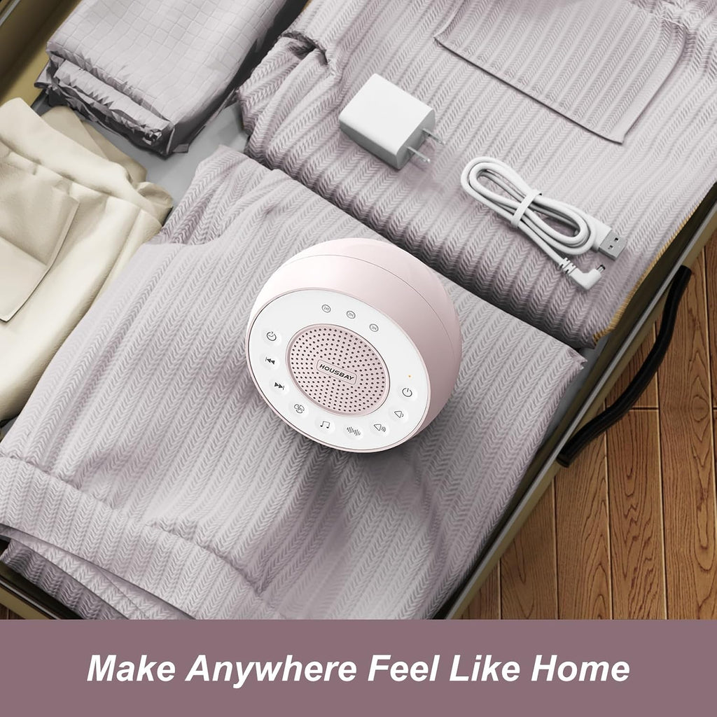 Housbay White Noise Machine with 31 High Fidelity Soothing Sounds, 5W High Power Loud Enough Speaker, Easy Volume Control, Sleep Timer…