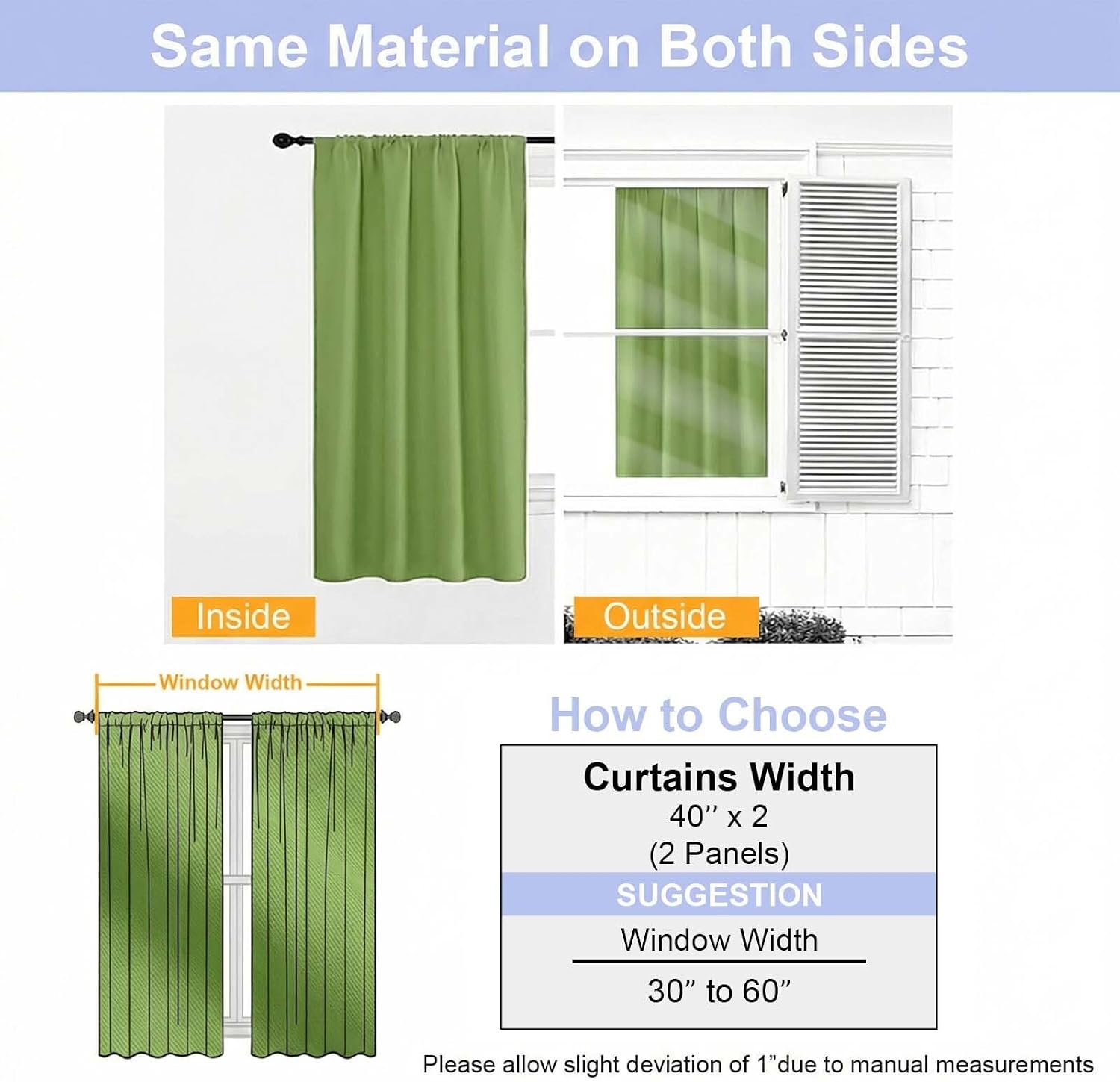 Simplebrand Ava Lime Short 36 Inches Blackout Curtain 2 Panels Set, Half Window Rod Pocket Privacy Curtain Tiers for Kitchen, Curtains Blac…