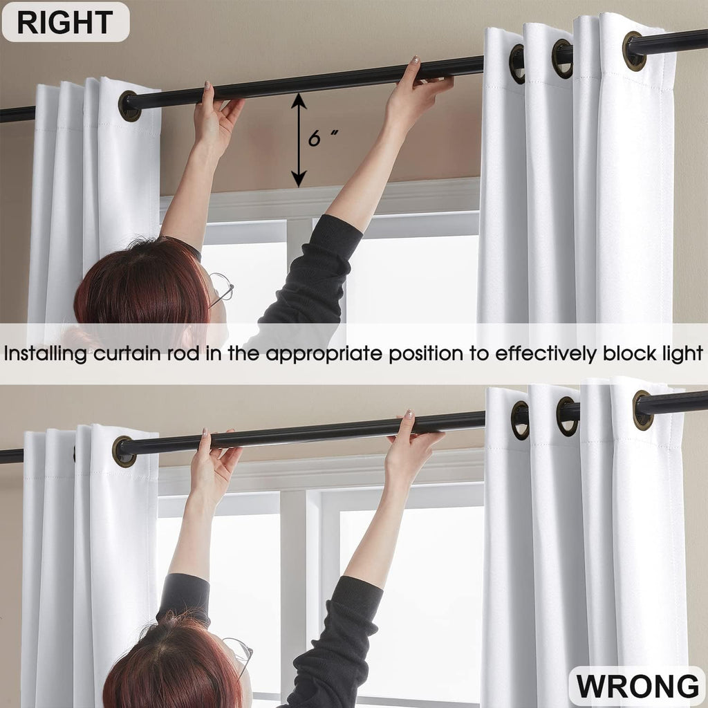 Rutterllow 100% Blackout Curtain Panels, 80 inches 2 Panel Sets, Heat and Full Light Blocking Drapes with Grommets for Bedroom, Thermal Ins…