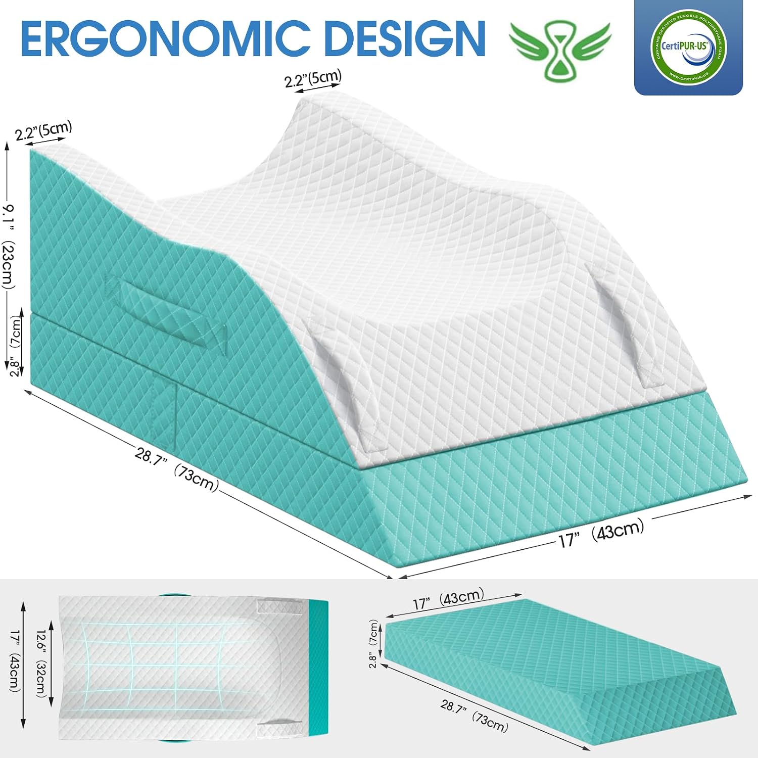 TranquilRelax TranquilRelax Elevation Pillows for Leg After Surgery, Memory Foam Adjustable Wedge Pillow for Injury or Rest, Ankle P…