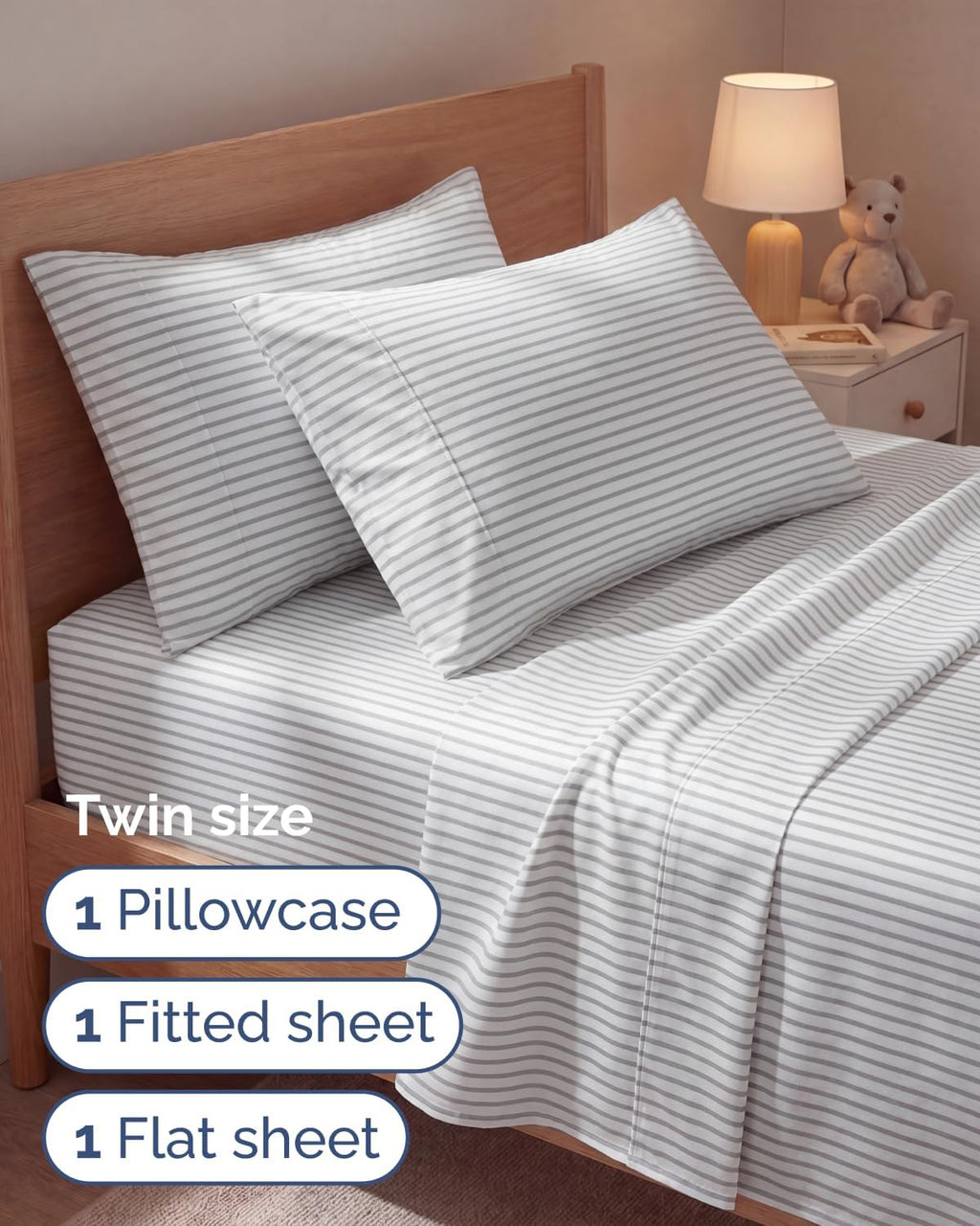 Twin 4 Piece Sheet Set - Comfy, Breathable & Cooling - Soft Hotel Luxury Bedding for Women, Men, Kids, Teens and Children - 1 Flat & 1…